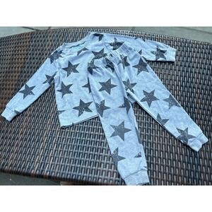 EUC Kapital K Printed Star Pajama Set 3T Gray